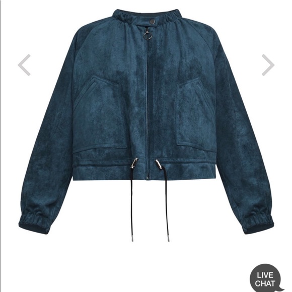 BCBG Beautiful dark blue suede jacket bomber - Picture 2 of 8
